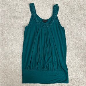 Forever 21 Green Ruched Sleeveless Tank Top